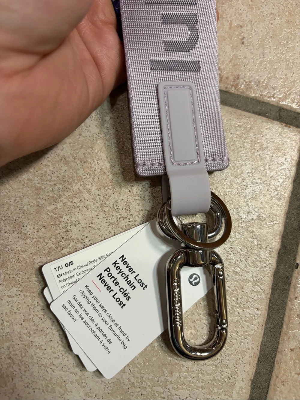 NWT Lululemon Never Lost Keychain (Faint Lavender/Grape Mist)